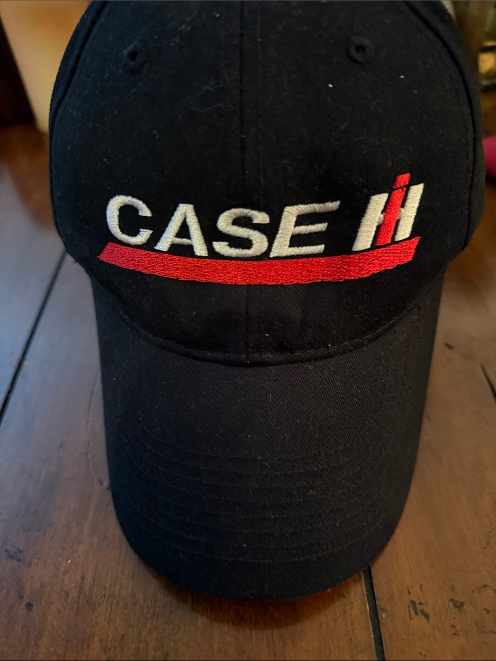 Black Logo Baseball Cap - Red Accent